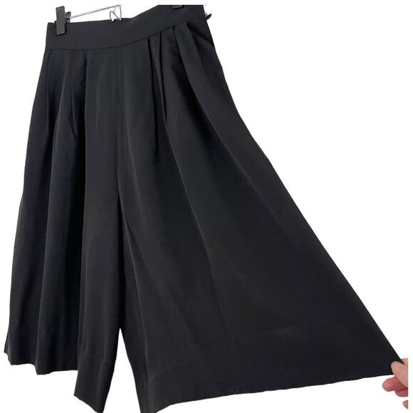 Women's vintage black elastic waist with front pleats culottes  - 12 - Picture 3 of 8